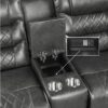 9405GY-PW Seating-Putnam Collection 2pc Set: Sofa, Love (Power)