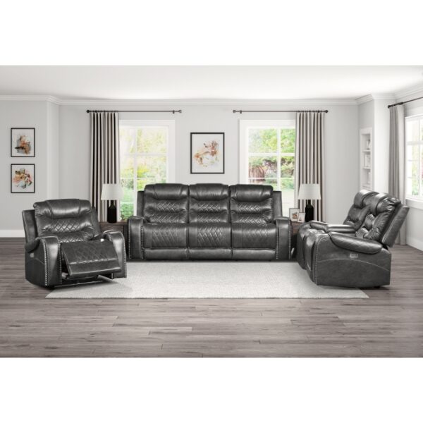 9405GY-3PW Power Double Reclining Sofa ...