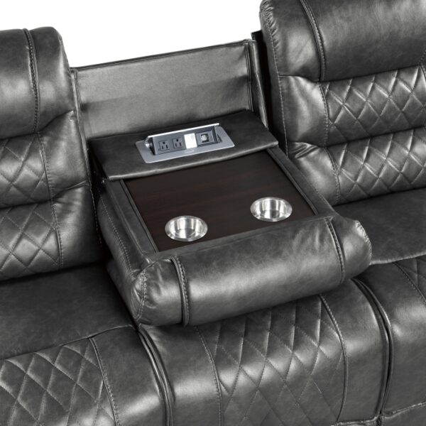 9405GY-3PW Power Double Reclining Sofa ...