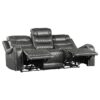 9405GY-PW Seating-Putnam Collection 2pc Set: Sofa, Love (Power)