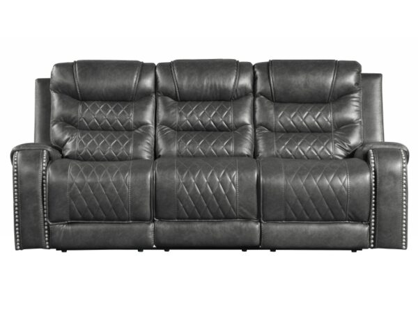 9405GY-3 Double Reclining Sofa with C...