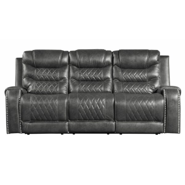 9405GY-3 Double Reclining Sofa with C...