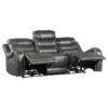 9405GY-3PW Power Double Reclining Sofa ...