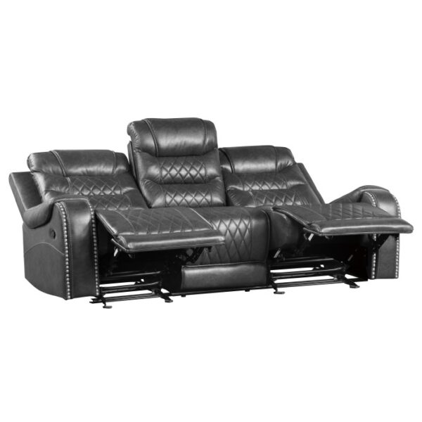 9405GY-3 Double Reclining Sofa with C...