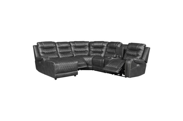 9405GY-SC Seating-Putnam Collection 6-Piece Modular Power Reclin...