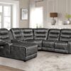 9405GY-SC Seating-Putnam Collection 6-Piece Modular Power Reclin...