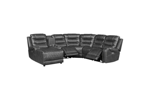 9405GY-SC Seating-Putnam Collection 6-Piece Modular Power Reclin...