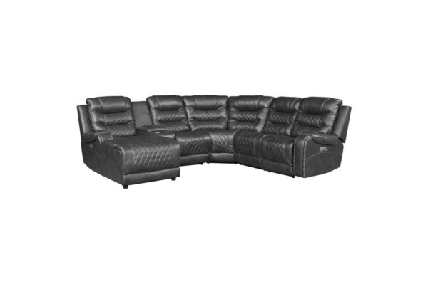 9405GY-SC Seating-Putnam Collection 6-Piece Modular Power Reclin...