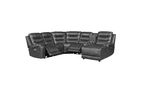 9405GY-SC Seating-Putnam Collection 6-Piece Modular Power Reclin...