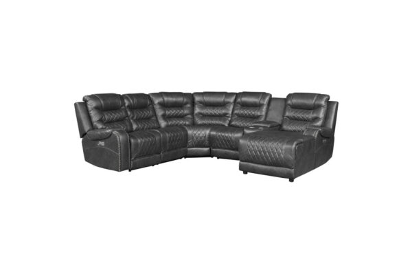 9405GY-SC Seating-Putnam Collection 6-Piece Modular Power Reclin...