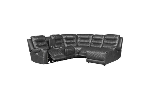 9405GY-SC Seating-Putnam Collection 6-Piece Modular Power Reclin...