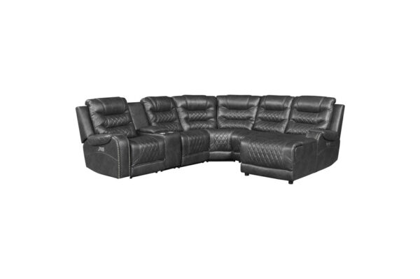 9405GY-SC Seating-Putnam Collection 6-Piece Modular Power Reclin...
