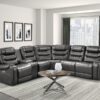 9405GY-SC Seating-Putnam Collection 6-Piece Modular Power Reclin...