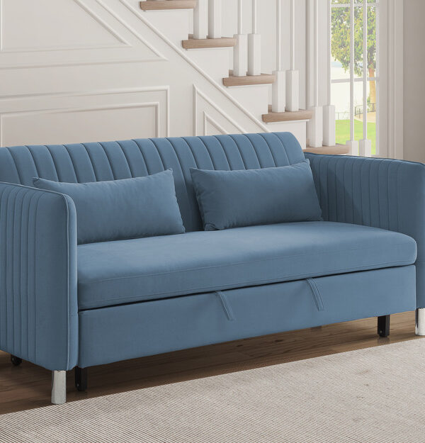9406NBU Seating-Greenway Collection Convertible Studio Sofa with...