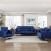 9417BUE Seating-Violetta Collection 2pc Set: Sofa, Love