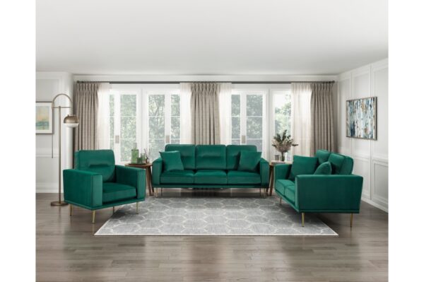 9417GRN Seating-Violetta Collection 2pc Set: Sofa, Love