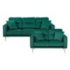 9417GRN Seating-Violetta Collection 2pc Set: Sofa, Love