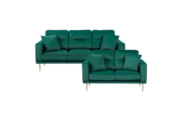 9417GRN Seating-Violetta Collection 2pc Set: Sofa, Love