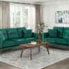 9417GRN Seating-Violetta Collection 2pc Set: Sofa, Love