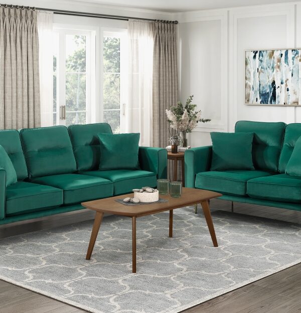 9417GRN Seating-Violetta Collection 2pc Set: Sofa, Love