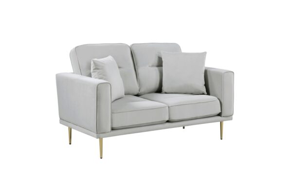 9417GRY Seating-Violetta Collection 2pc Set: Sofa, Love