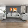 9417GRY Seating-Violetta Collection 2pc Set: Sofa, Love