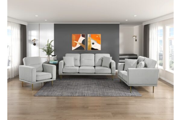 9417GRY Seating-Violetta Collection 2pc Set: Sofa, Love