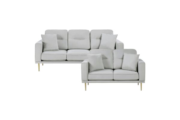 9417GRY Seating-Violetta Collection 2pc Set: Sofa, Love