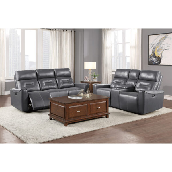 9446GY-3PW Power Double Reclining Sofa ...