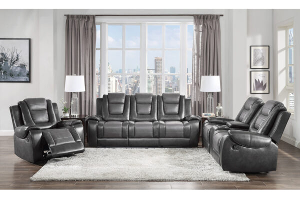 9470GY Seating-Briscoe Collection 2pc Set: Sofa, Love