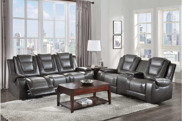 9470GY Seating-Briscoe Collection 2pc Set: Sofa, Love