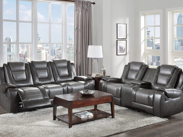 9470GY Seating-Briscoe Collection 2pc Set: Sofa, Love