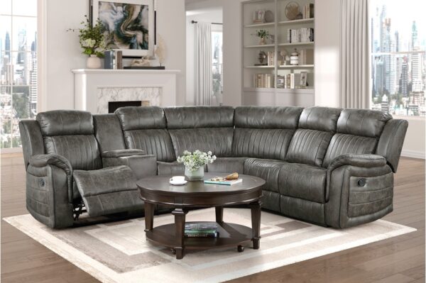 9479BRG-SC Seating-Centeroak Collection 3-Piece Reclining Sectional ...