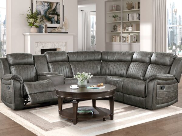 9479BRG-SC Seating-Centeroak Collection 3-Piece Reclining Sectional ...