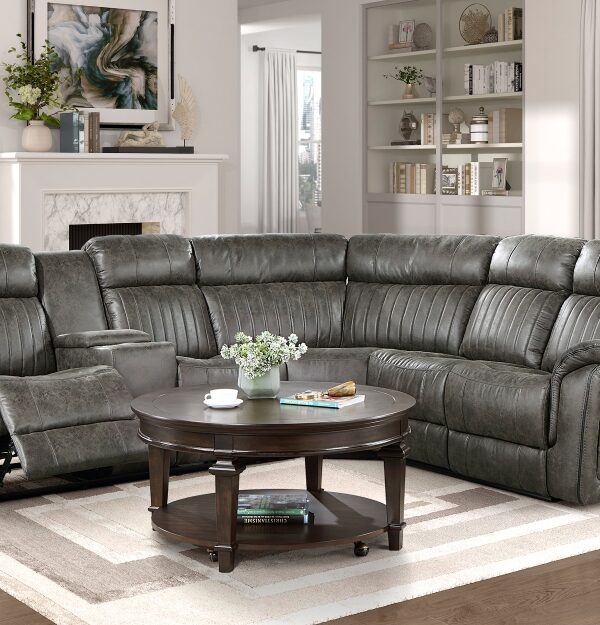 9479BRG-SC Seating-Centeroak Collection 3-Piece Reclining Sectional ...