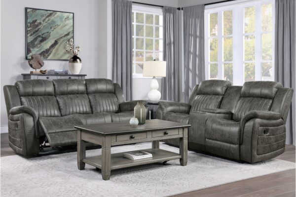 9479BRG Seating-Centeroak Collection 2pc Set: Sofa, Love