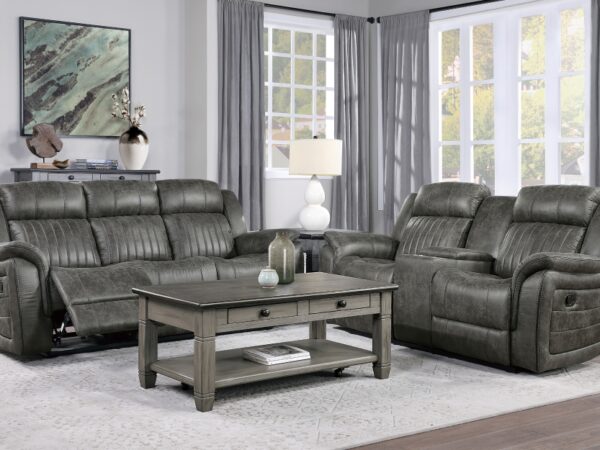 9479BRG Seating-Centeroak Collection 2pc Set: Sofa, Love