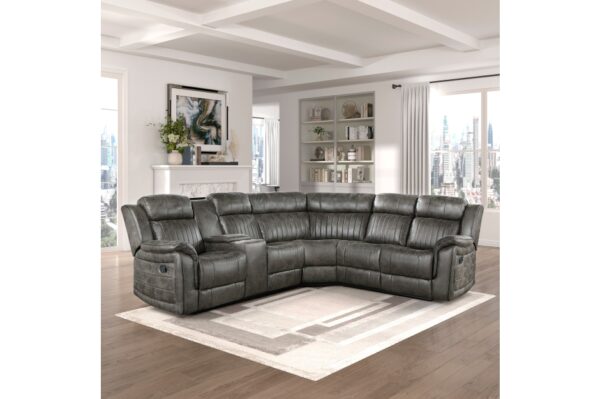 9479BRG-SC Seating-Centeroak Collection 3-Piece Reclining Sectional ...