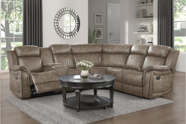 9479SDB-SC Seating-Centeroak Collection 3-Piece Reclining Sectional ...