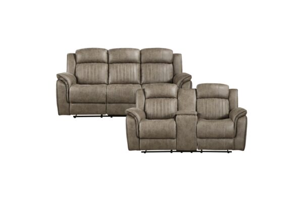 9479SDB Seating-Centeroak Collection 2pc Set: Sofa, Love