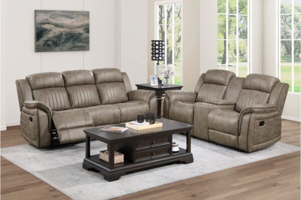 9479SDB Seating-Centeroak Collection 2pc Set: Sofa, Love