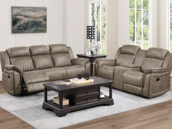 9479SDB Seating-Centeroak Collection 2pc Set: Sofa, Love
