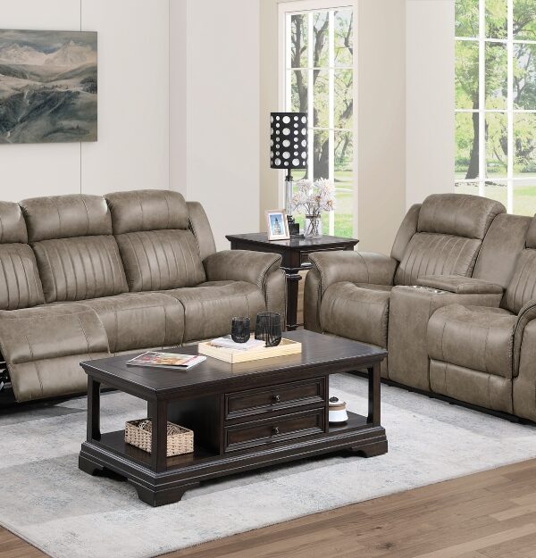 9479SDB Seating-Centeroak Collection 2pc Set: Sofa, Love