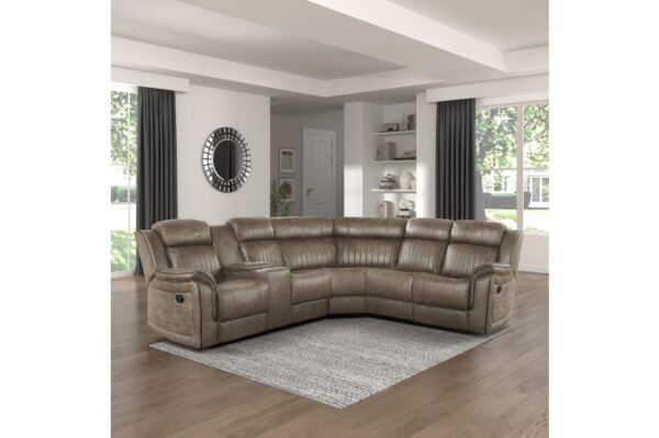 9479SDB-SC Seating-Centeroak Collection 3-Piece Reclining Sectional ...