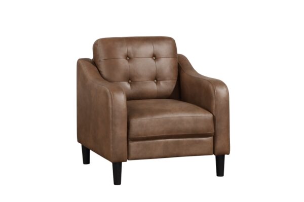 9489BRW Seating-Mallory Collection 2pc Set: Sofa, Love