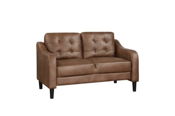 9489BRW Seating-Mallory Collection 2pc Set: Sofa, Love