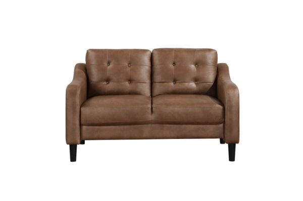 9489BRW Seating-Mallory Collection 2pc Set: Sofa, Love