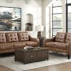 9489BRW Seating-Mallory Collection 2pc Set: Sofa, Love