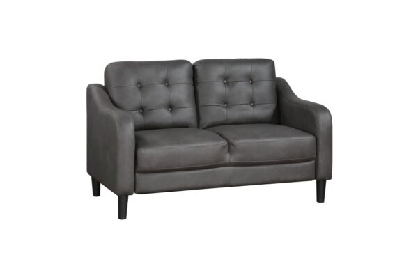 9489GRY Seating-Mallory Collection 2pc Set: Sofa, Love
