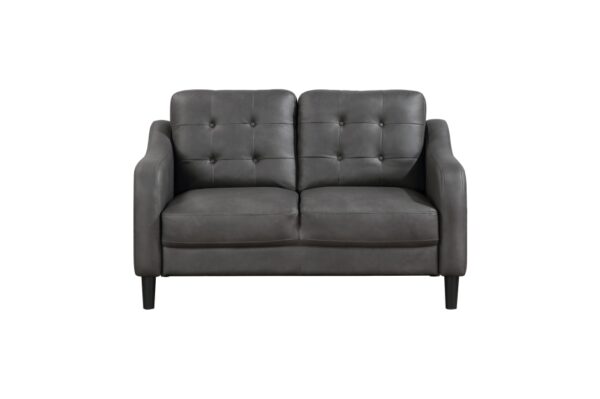 9489GRY Seating-Mallory Collection 2pc Set: Sofa, Love